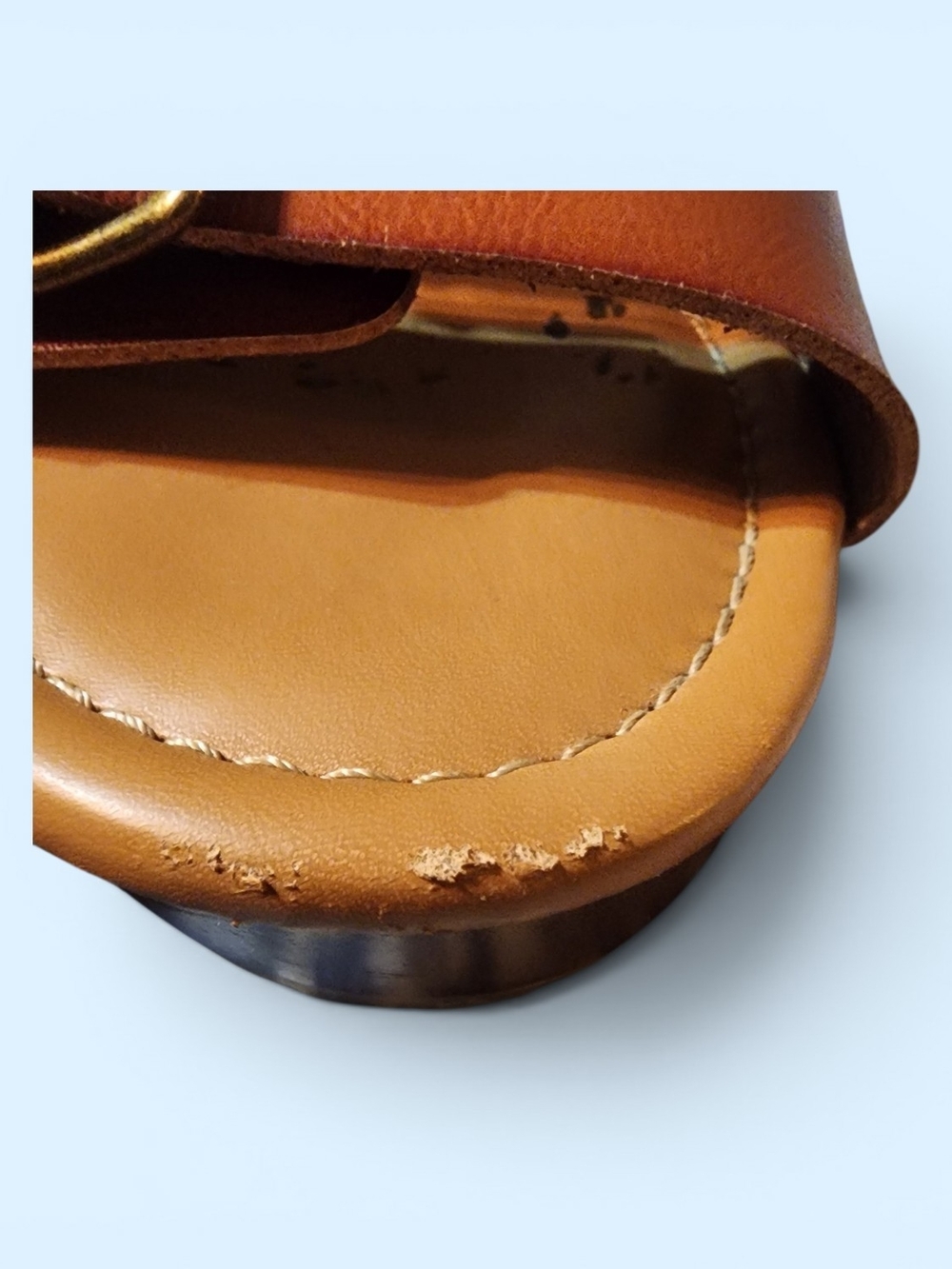 Torrid Brown Leather Buckle Platform Heels 9 Wide - Picture 6 of 7